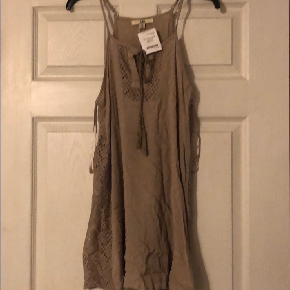 Ya Los Angeles Mocha Tank with Tie Front